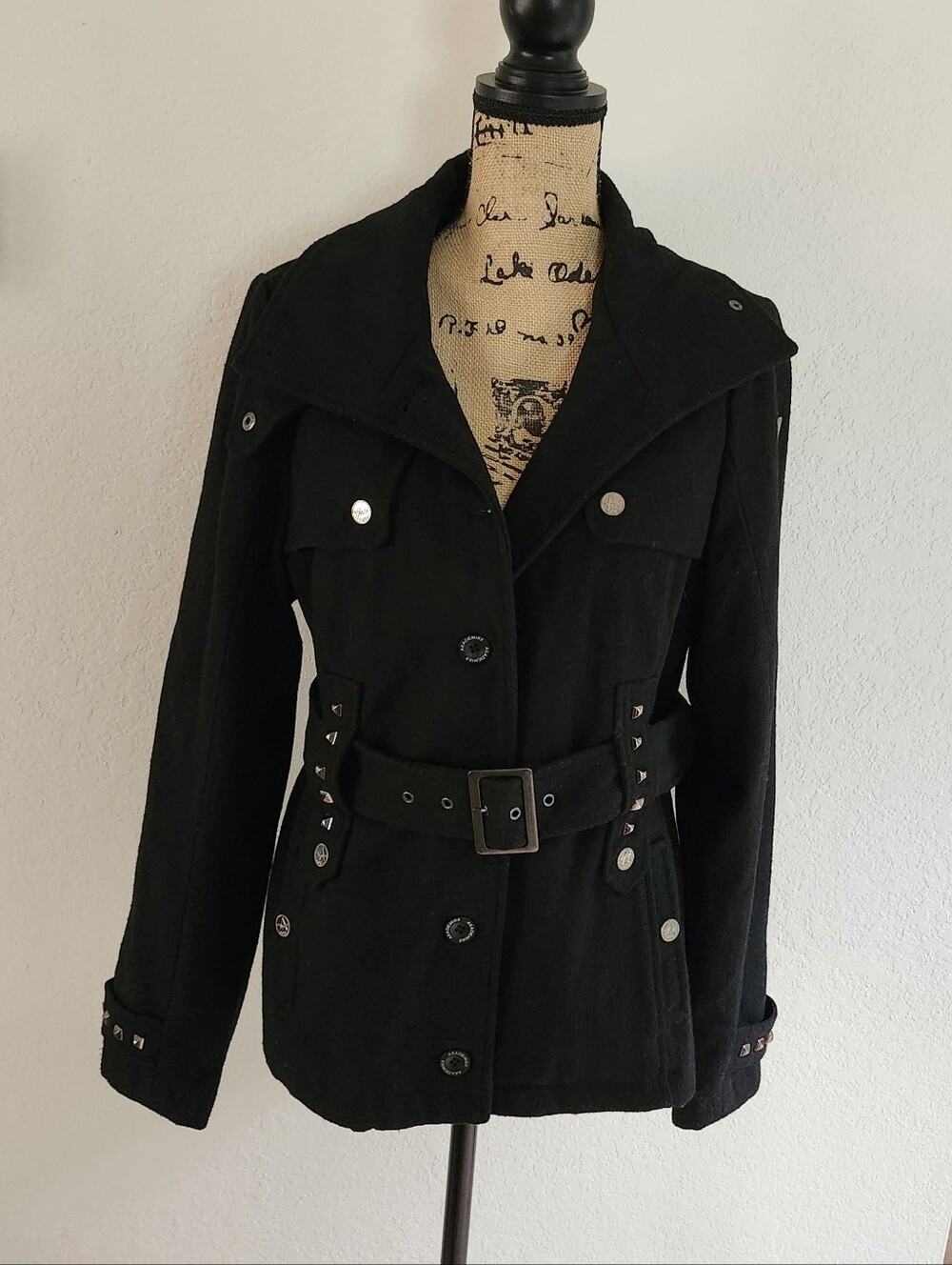 Vintage Y2K Akademiks Wool Blend Coat Jacket Sz XL